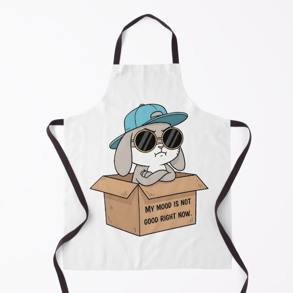 Item preview, Cool Grumpy Bunny in Box Cartoon Illustration designed and sold by DroolWorthyUS.