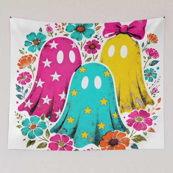 Item preview, cute Halloween ghost sprite vector pattern designed and sold by Nava Sophia.
