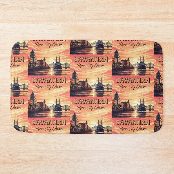 Item preview, Savannah Georgia River City Charm Vintage Travel Poster designed and sold by Digital Dreams Arts.