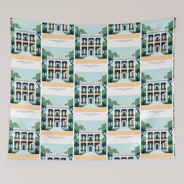 Item preview, Savannah, Georgia Historic District Architecture Illustration designed and sold by Digital Dreams Arts.