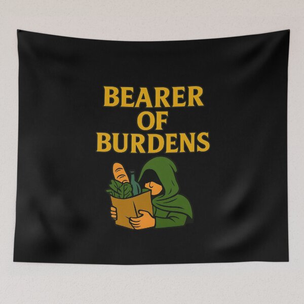 Item preview, Bearer of Burdens – Funny Fantasy Adventurer on a Grocery Run designed and sold by Fenay Designs.