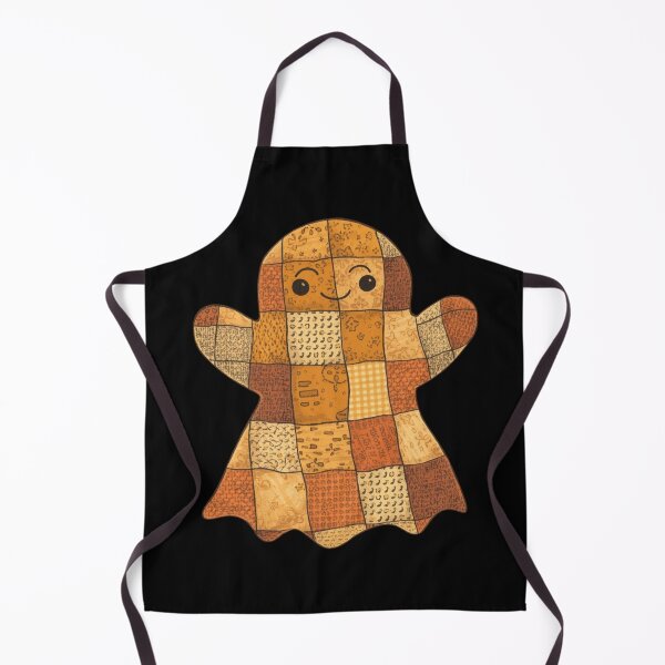 Item preview, Patchwork quilted ghost illustration with autumn colours designed and sold by Monascreativeempire.
