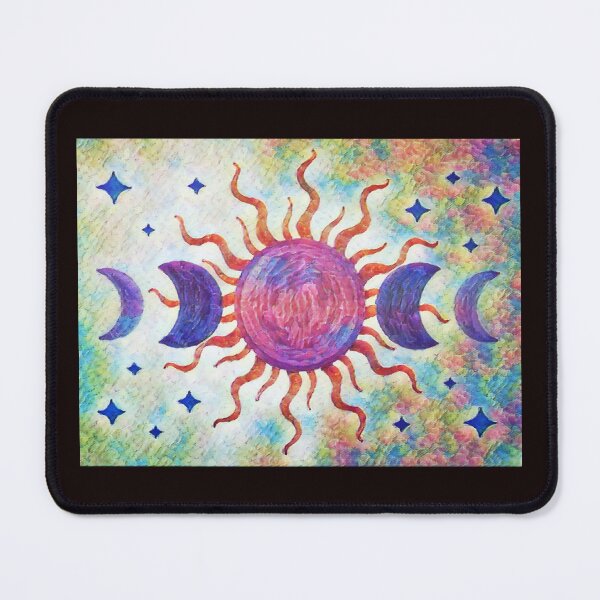 Item preview, Celestial Sun and Moon Phases – Mystical Cosmic Art designed and sold by LuckyLunaBoutique.