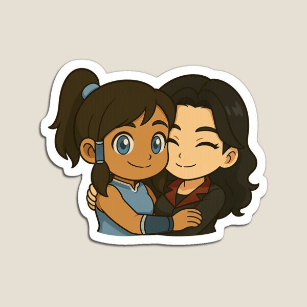 Item preview, Avatar - Legend of Korra - Chibi Korra and Asami Hugs designed and sold by PocketMythos.