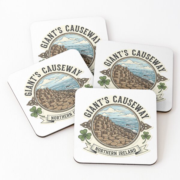 Item preview, Giant's Causeway Northern Ireland Vintage Travel Sticker designed and sold by Digital Dreams Arts.