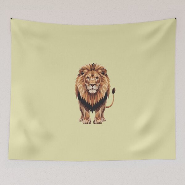 Item preview, Geometric lion front in earth tones designed and sold by bsbd-action.