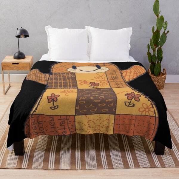 Item preview, Patchwork quilted ghost illustration with autumn colours designed and sold by Monascreativeempire.