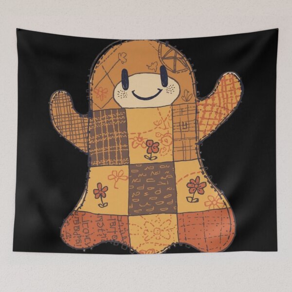 Item preview,  Patchwork quilted ghost illustration with autumn colours designed and sold by Monascreativeempire.