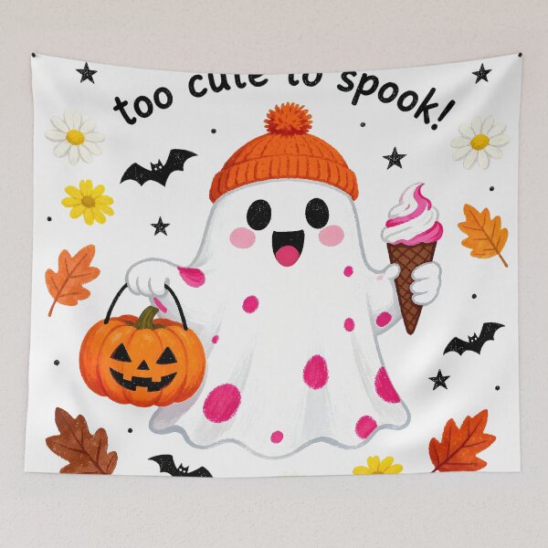 Item preview, Halloween cute cartoon ghost pattern designed and sold by Nava Sophia.