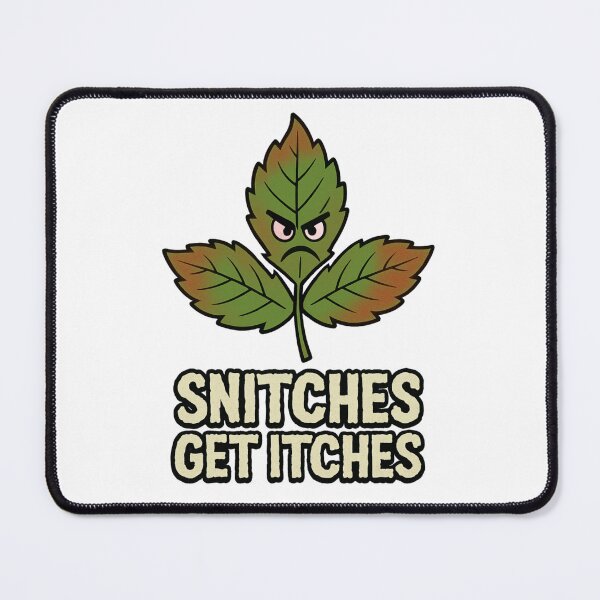 Item preview, Snitches Get Itches – Angry Poison Ivy Oak Cartoon Design designed and sold by RogueSymmetry.