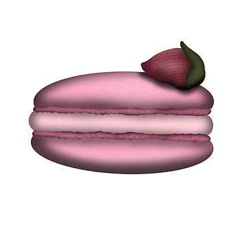 Artwork thumbnail, Pink Raspberry Macaroon  by DesignsByChloeZ