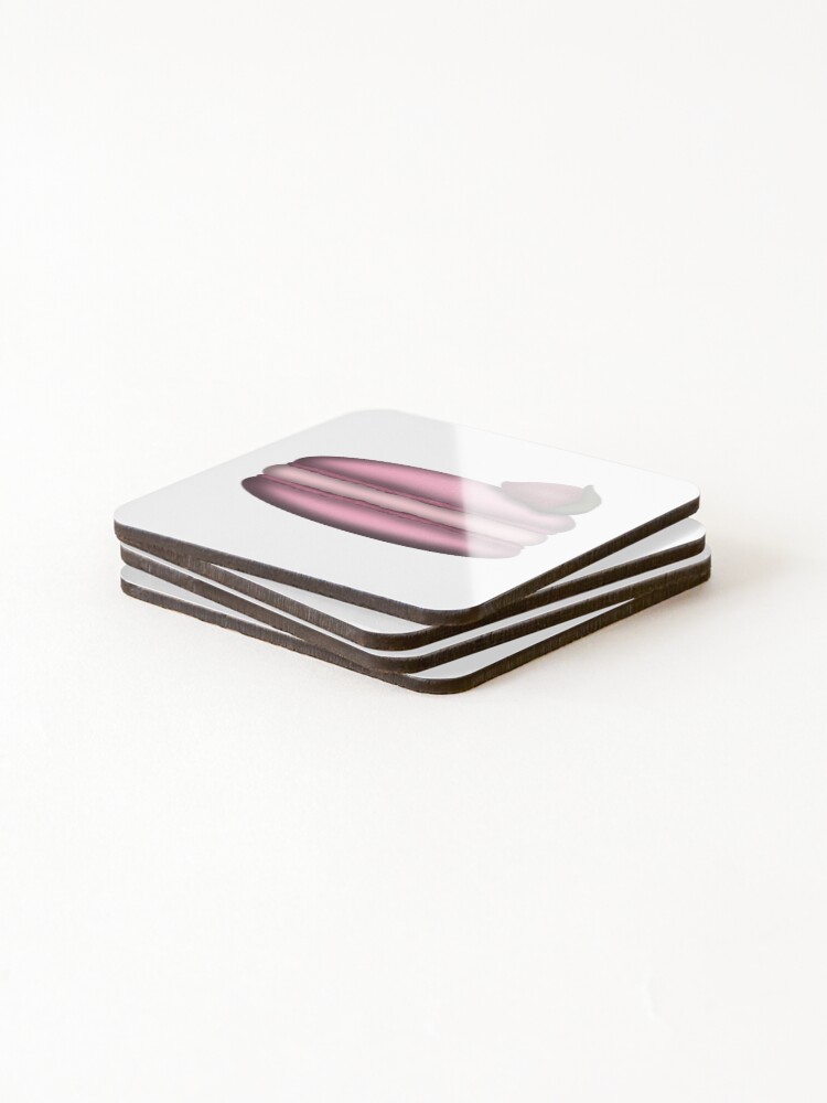 Thumbnail 4 of 5, Coasters (Set of 4), Pink Raspberry Macaroon designed and sold by chloezirk.