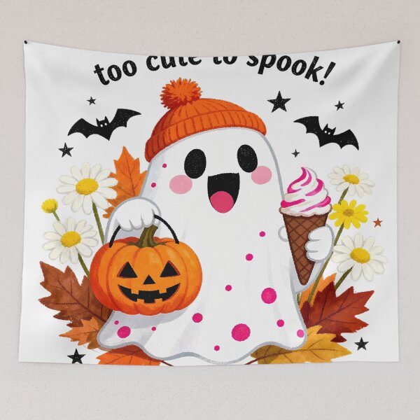 Item preview, Halloween cute cartoon ghost pattern designed and sold by Nava Sophia.