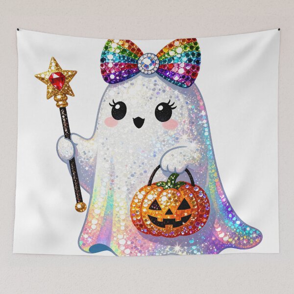 Item preview, Halloween cute cartoon ghost pattern designed and sold by Nava Sophia.