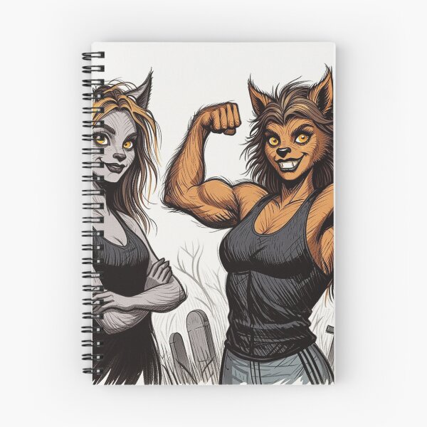 Item preview, Werewolf Girls cool halloween graphic novel style illustration art designed and sold by Vintage Designs +.