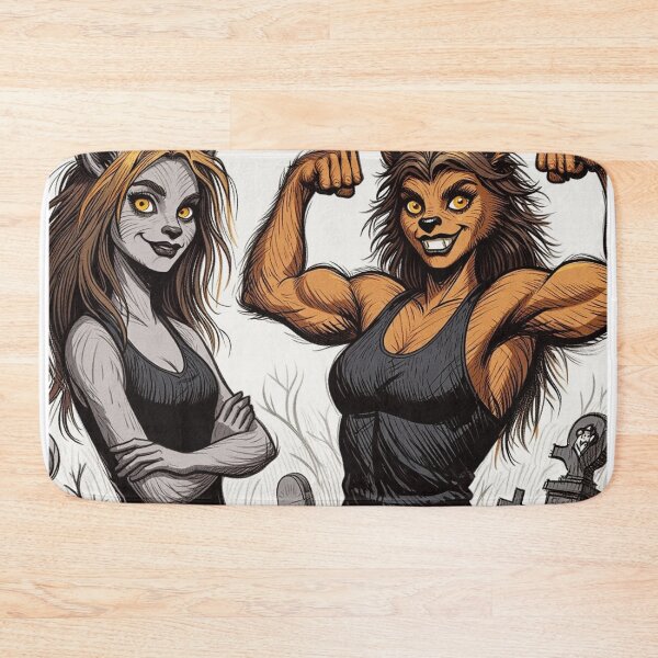Item preview, Werewolf Girls cool halloween graphic novel style illustration art designed and sold by Vintage Designs +.