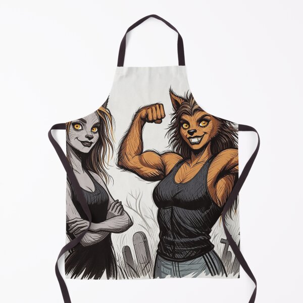 Item preview, Werewolf Girls cool halloween graphic novel style illustration art designed and sold by Vintage Designs +.