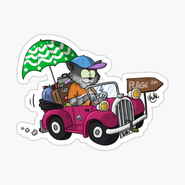 Le chat en vacances Sticker