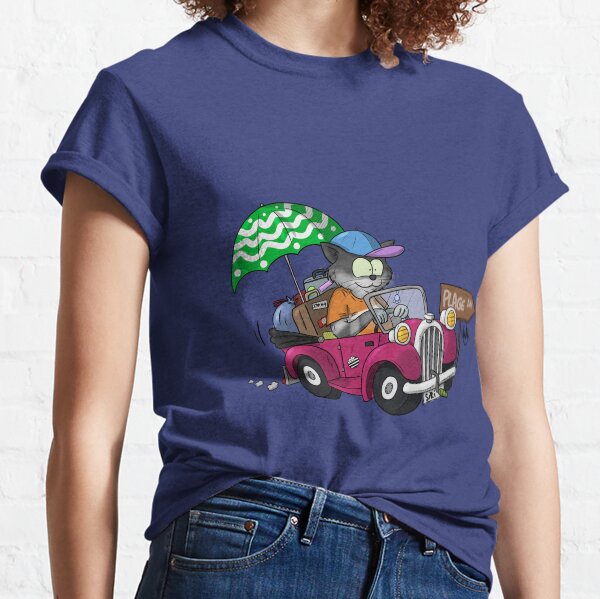 Le chat en vacances T-shirt classique