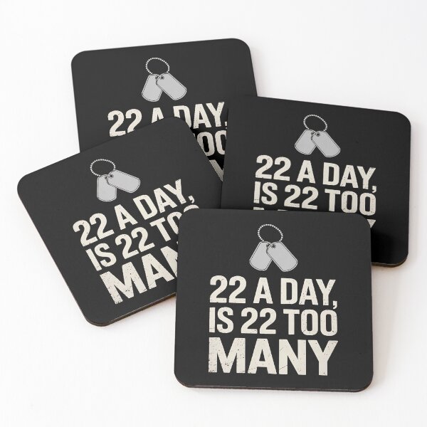 Item preview, 22 A Day is 22 Too Many Veterans Suicide Awareness PTSD designed and sold by BakeryDozen.