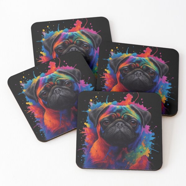 Item preview, Color Splash Pug – Vibrant Abstract Dog Art designed and sold by THISPUGVIBE.