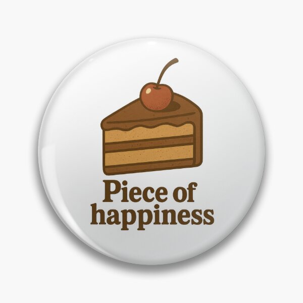 Item preview, Cake slice with cherry on top and piece of happiness text, isolated on transparent, AI generated designed and sold by dvoevnore.