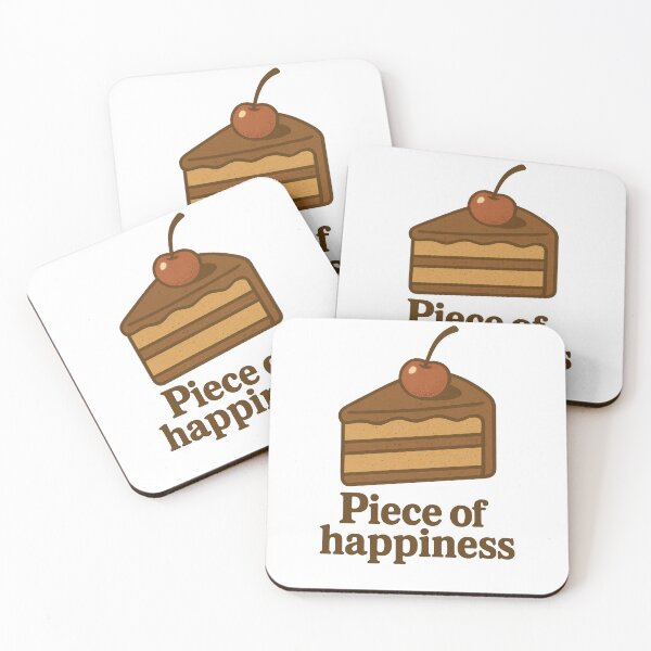 Item preview, Cake slice with cherry on top and piece of happiness text, isolated on transparent, AI generated designed and sold by dvoevnore.