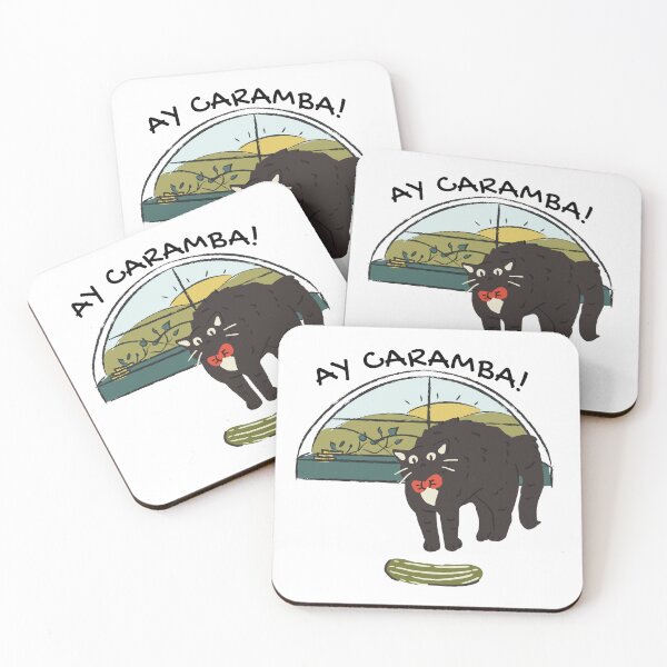 Item preview, Ay Caramba ! cat with a cucumber  designed and sold by ZMaria.