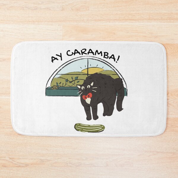 Item preview, Ay Caramba ! cat with a cucumber  designed and sold by ZMaria.