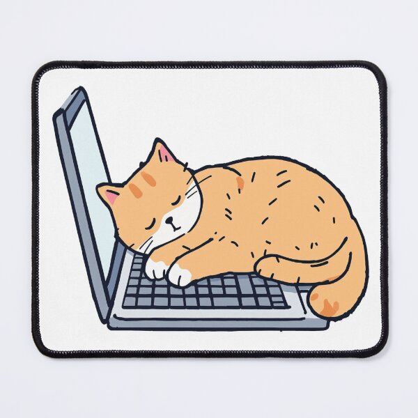 Item preview, Minimalist Laptop Cat – Funny Cartoon Cat on Keyboard Design designed and sold by KaryaVisionSTR.