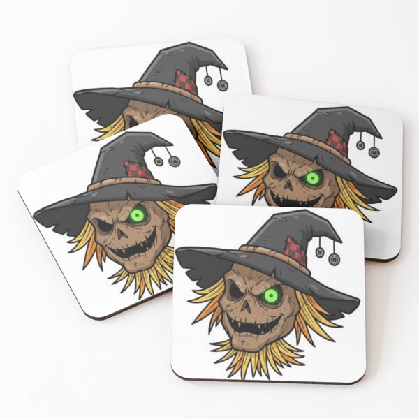 Item preview, Creepy Pumpkin Skull Witch – Glowing Green Eye Halloween Horror Sticker | Spooky Scarecrow Ghost Head T-Shirt | Haunted Evil Pumpkin Face with Witch Hat designed and sold by Gurjeetpixelart.