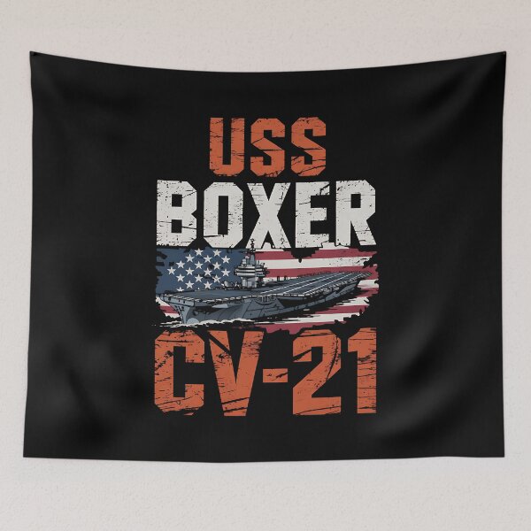 Item preview, Aircraft Carrier USS Boxer CV-21 Veterans Day Father's Day designed and sold by BakeryDozen.