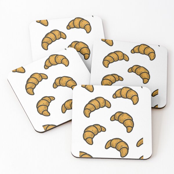 Item preview, Croissant pattern on black background, seamless and isolated design, AI Generated designed and sold by dvoevnore.