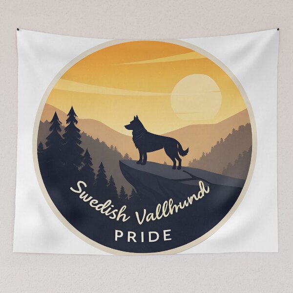 Item preview, Swedish Vallhund Pride Sunset Silhouette | Minimal Dog Art  designed and sold by VividOrganica.