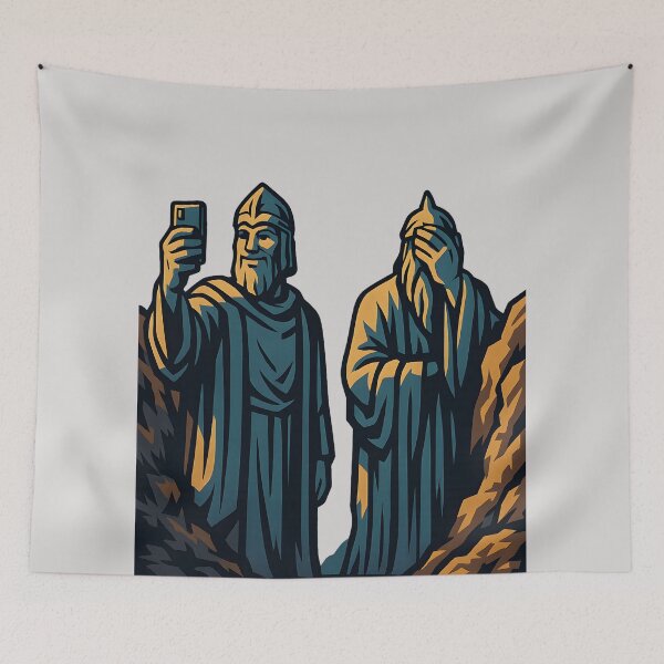 Item preview, Ancient Guardians Selfie — Funny Mythic Facepalm designed and sold by Fenay Designs.