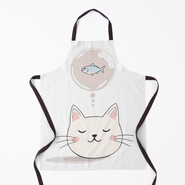 Item preview, Minimalist Dreaming Cat – Cute Cat Head with Fish Thought Bubble designed and sold by KaryaVisionSTR.