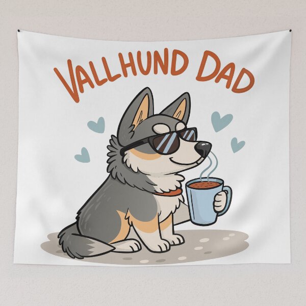 Item preview, Vallhund Dad Funny Cartoon | Cute Swedish Vallhund Dog Gift designed and sold by VividOrganica.