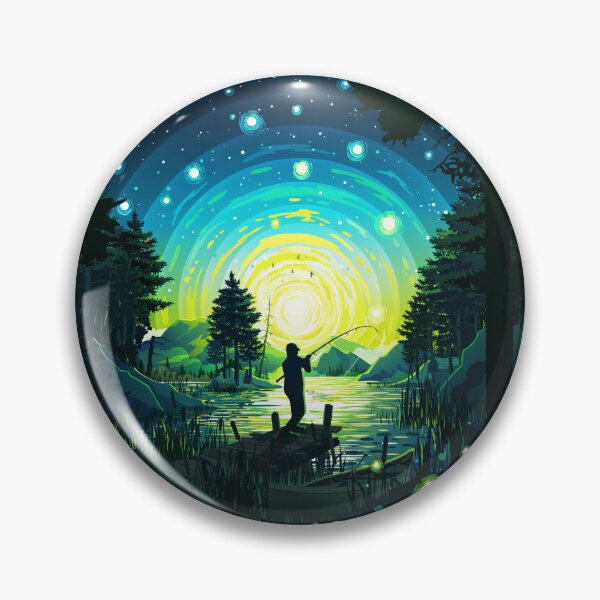Item preview, Fishing on the lake under the cosmic lights designed and sold by Andrey Prokopenko.
