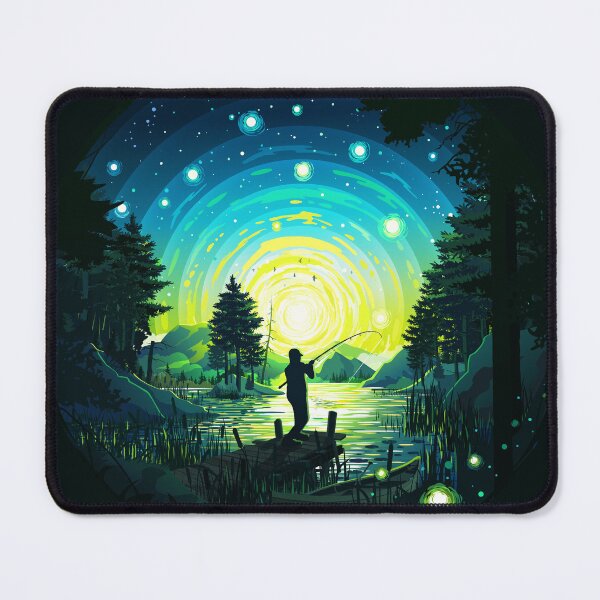 Item preview, Fishing on the lake under the cosmic lights designed and sold by Andrey Prokopenko.