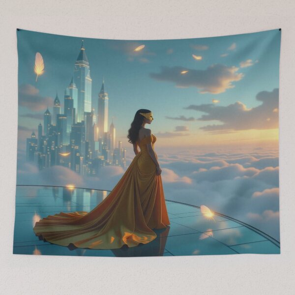 Item preview, Golden Gaze – Masked Elegance & Floating Dreams above the Clouds designed and sold by FotoworldEdel.