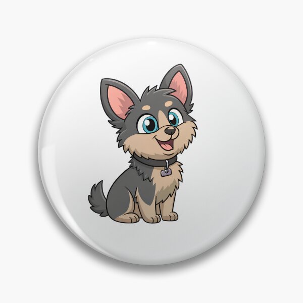 Item preview, Cute Cartoon Puppy  | Fluffy Mixed Breed Dog with Blue Eyes designed and sold by VividOrganica.