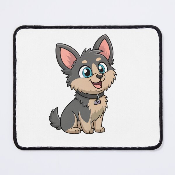 Item preview, Cute Cartoon Puppy | Fluffy Mixed Breed Dog with Blue Eyes designed and sold by VividOrganica.