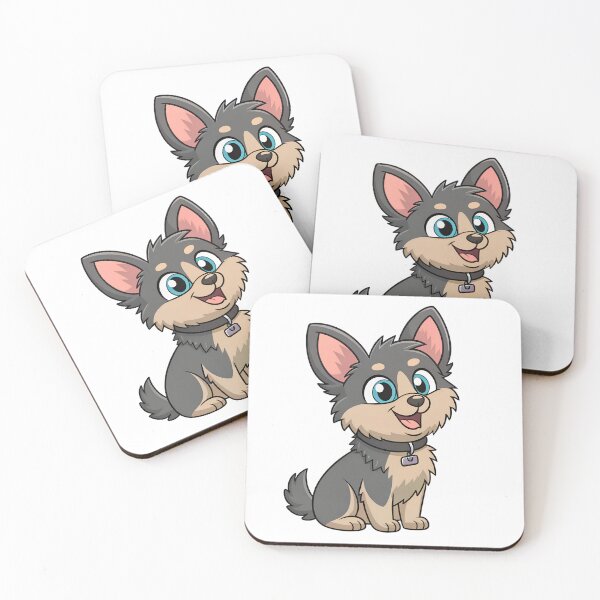 Item preview, Cute Cartoon Puppy  | Fluffy Mixed Breed Dog with Blue Eyes designed and sold by VividOrganica.