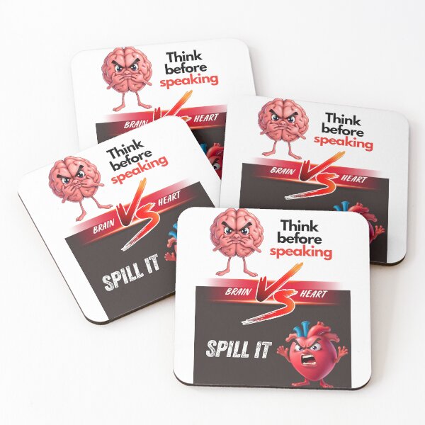 Item preview, Brain vs Heart – Think before speaking vs Spill It designed and sold by Red White Blue Studio.