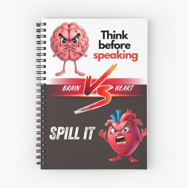 Item preview, Brain vs Heart – Think before speaking vs Spill It designed and sold by Red White Blue Studio.