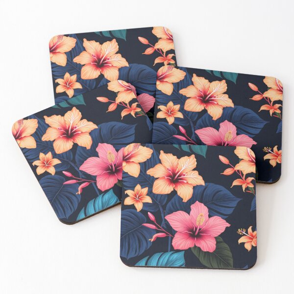 Item preview, Tropical Night Garden Botanical Art | Exotic Dark Floral Design designed and sold by jukara4488.