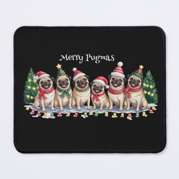 Item preview, Pugs In a Row Merry Pugmas Christmas T-Shirt designed and sold by candiscamera.