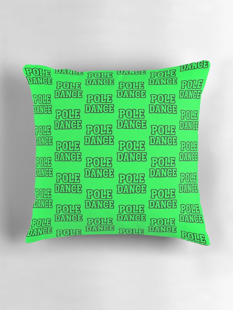 Aperçu 3 sur 4. Coussin avec l'œuvre Lettrage vert de pole dance créée et vendue par InnerFlow.