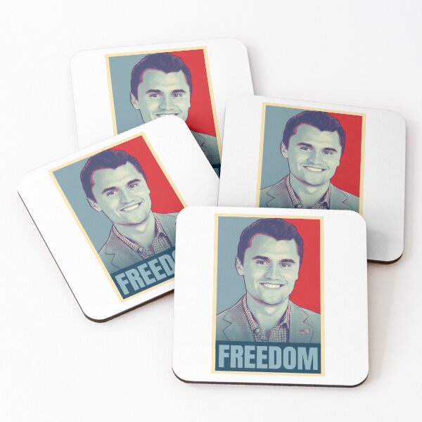 Item preview, FREEDOM: CHARLIE KIRK in Red and Blue - ON WHiTE designed and sold by Holy Coast Threads (Formerly ChristianFlower).