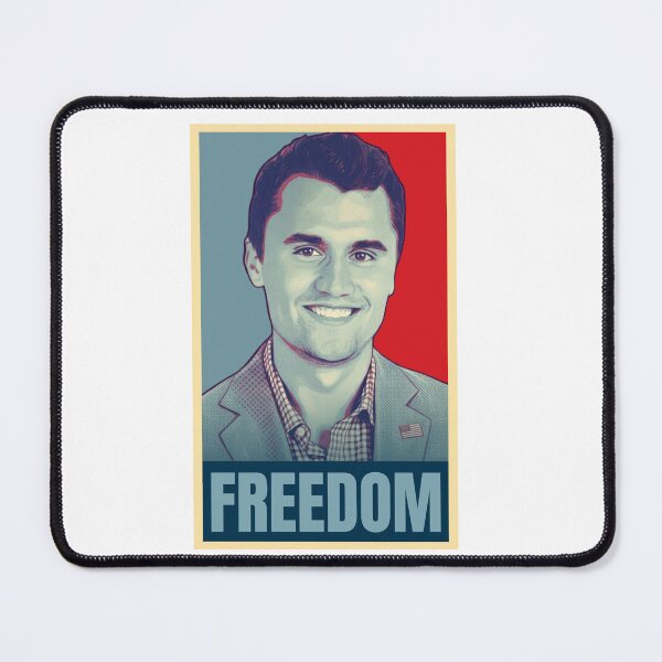 Item preview, FREEDOM: CHARLIE KIRK in Red and Blue - ON WHiTE designed and sold by Holy Coast Threads (Formerly ChristianFlower).